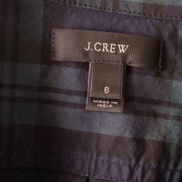 J CREW Black Watch Beaded Trim Button Down top size 6 - Picture 7 of 12